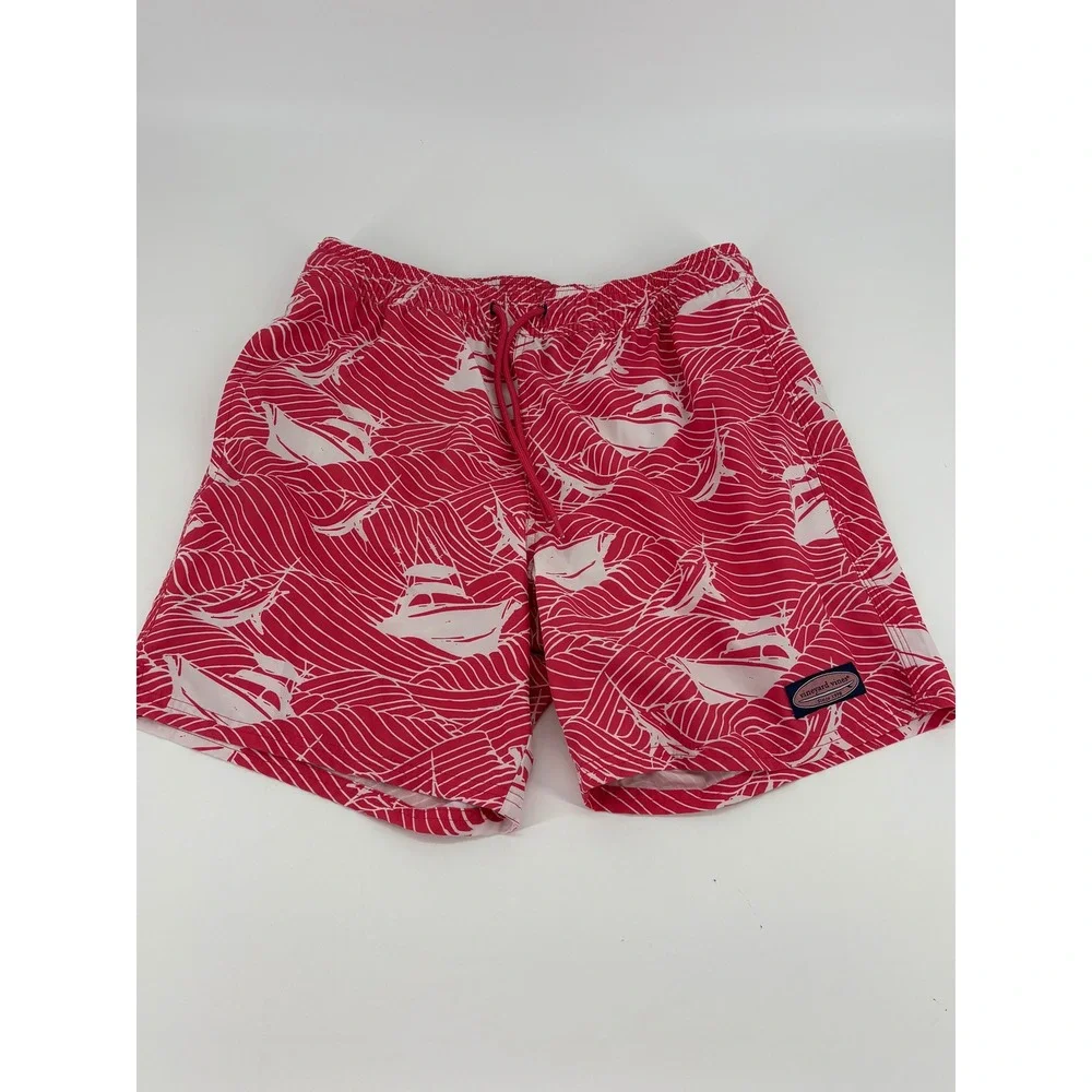 Vineyard Vines Mens Swim Trunks Boats Coral Reef Pattern Size‎ S